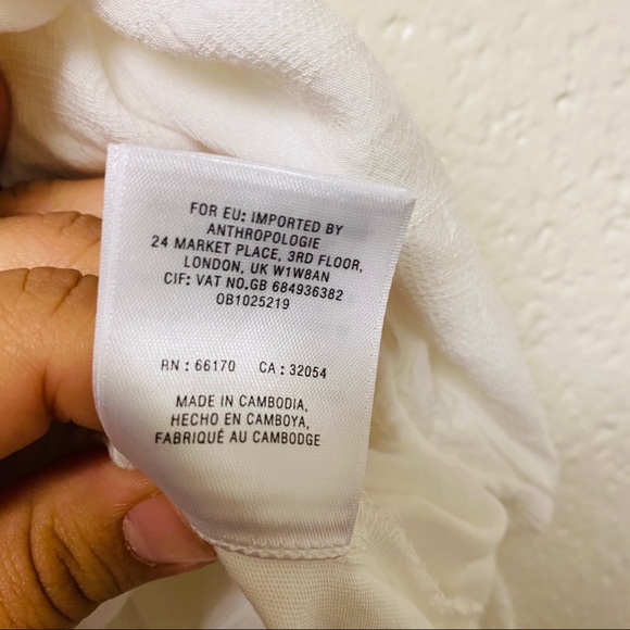 Anthropologie Maeve White Tank Tunic Top Blouse - Picture 10 of 11